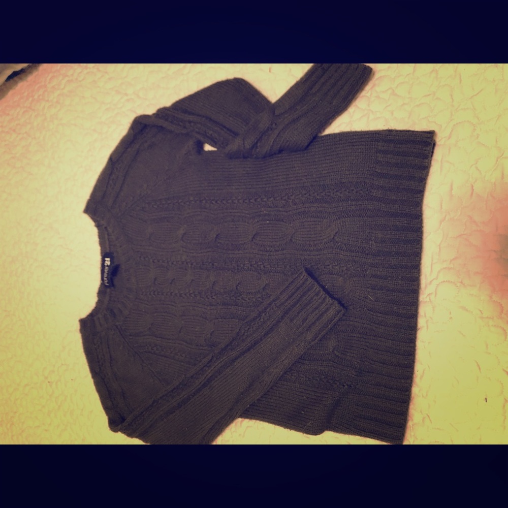 Olive green cable knit sweater